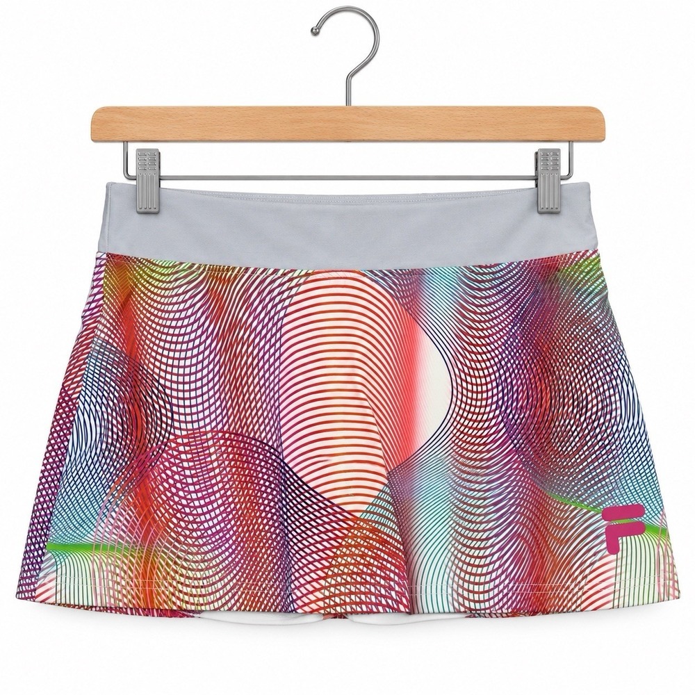 FILA Christopher Bevans M Tennis Skort pickleball Sonic Waves Geometric Print